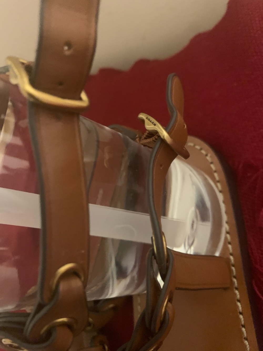 Coach Tan Leather Grommet Gladiator Sandals - Picture 5 of 9